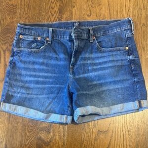 GAP Women's Medium Blue Rolled-Hem Denim Shorts